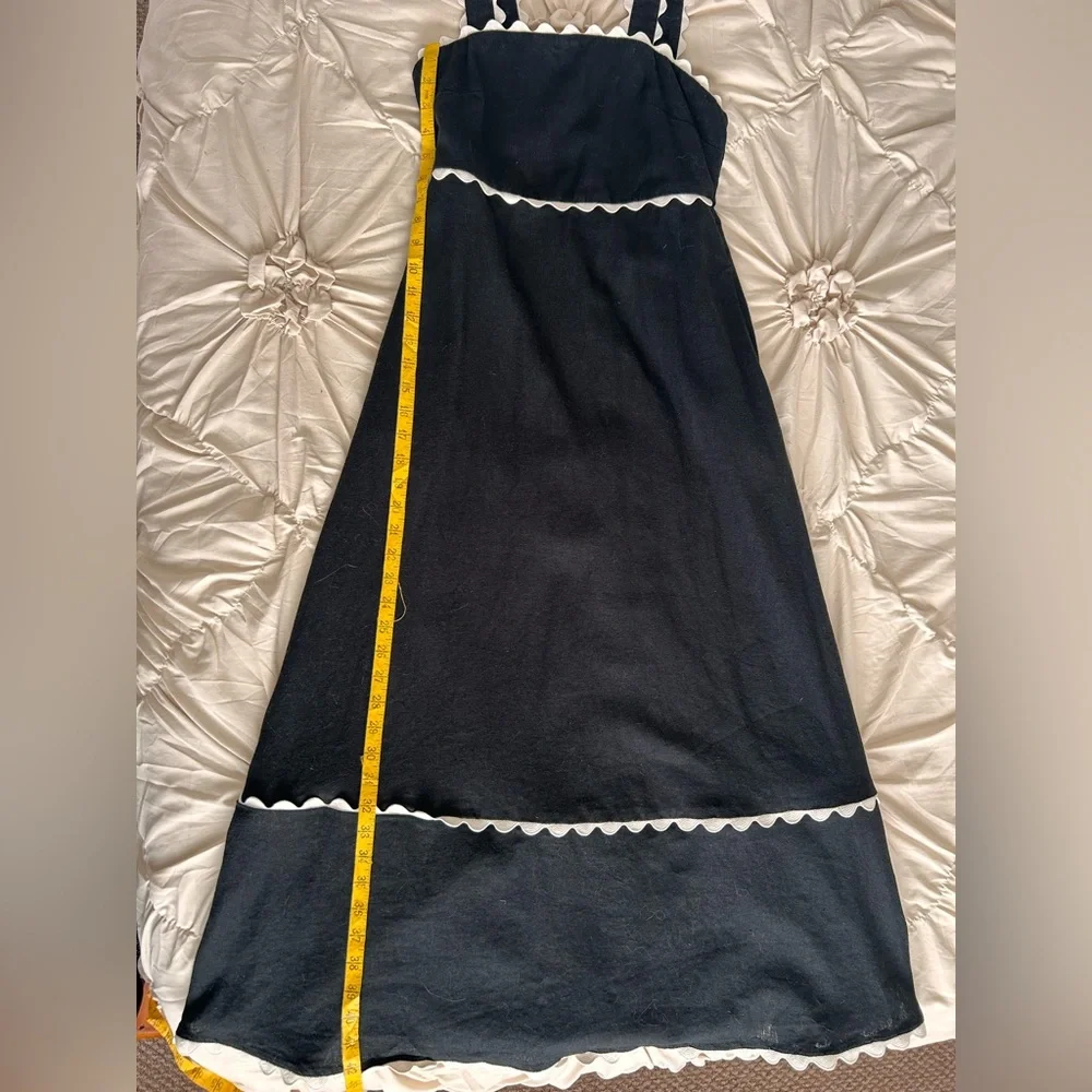 Cynthia Rowley Black Maxi Dress with White Accents - Picture 3 of 5